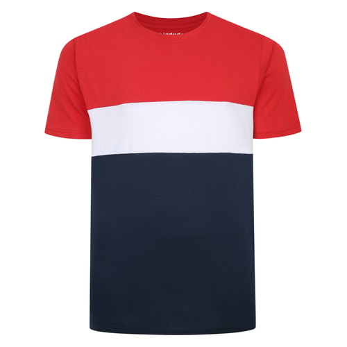 Bigdude Striped Cut & Sew T-Shirt Red Tall